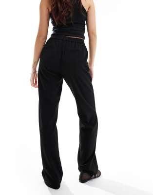 Vero Moda Tailored Straight Leg Pants In Black