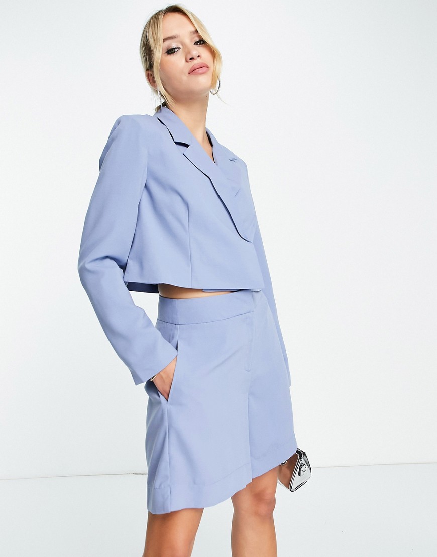 Vero Moda tailored suit shorts co-ord in blue