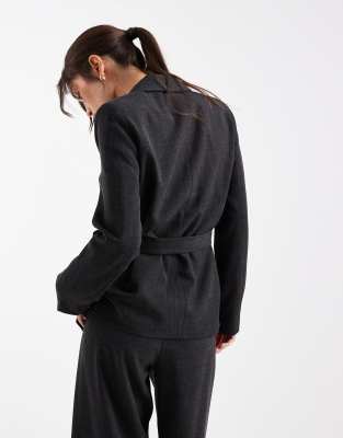 Vero Moda Tailored Tie Side Blazer Co-ord In Black