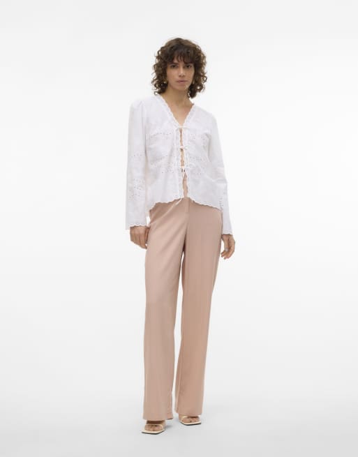 Vero Moda Tailored trousers in misty rose