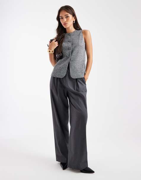 Vero Moda tailored vest in black salt and pepper - view 1