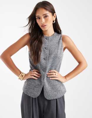 Vero Moda Tailored Vest In Gray