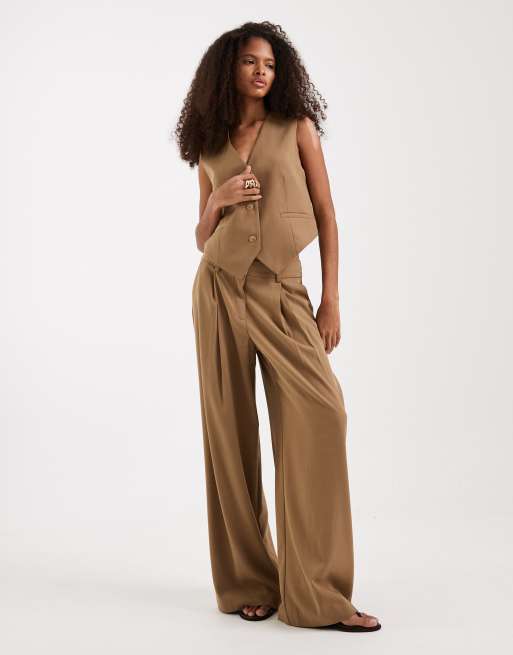 Vero Moda tailored vest mix & match in beige, part of a set | ASOS