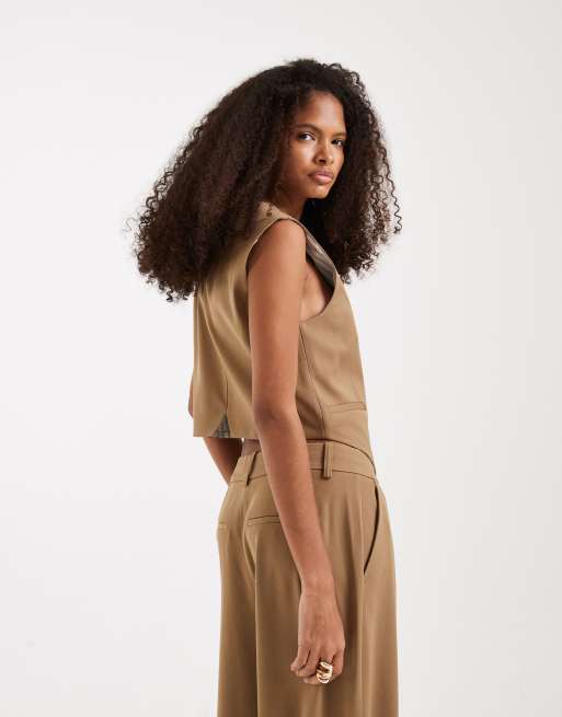 Vero Moda tailored vest mix & match in beige, part of a set | ASOS
