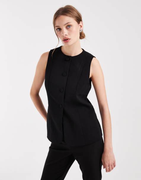 Vero Moda tailored waistcoat in black
