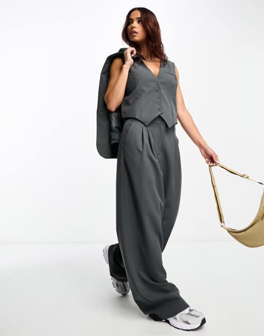 Vero Moda tailored waistcoat in grey (part of a set) , 4 of 4