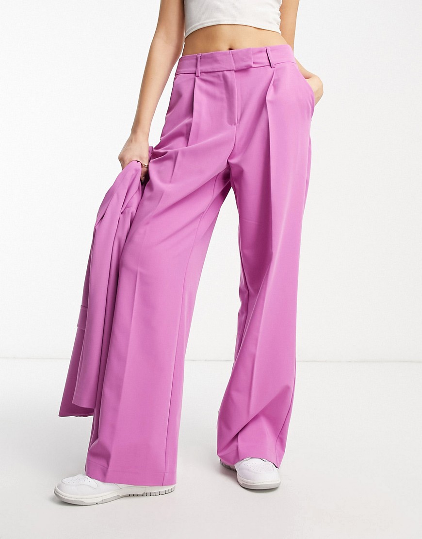 Vero Moda tailored wide leg trouser co-ord in pink