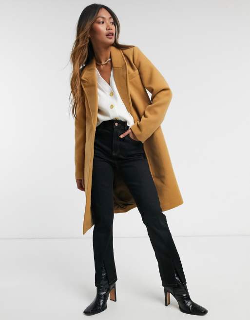 Vero Moda tailored wrap coat camel ASOS