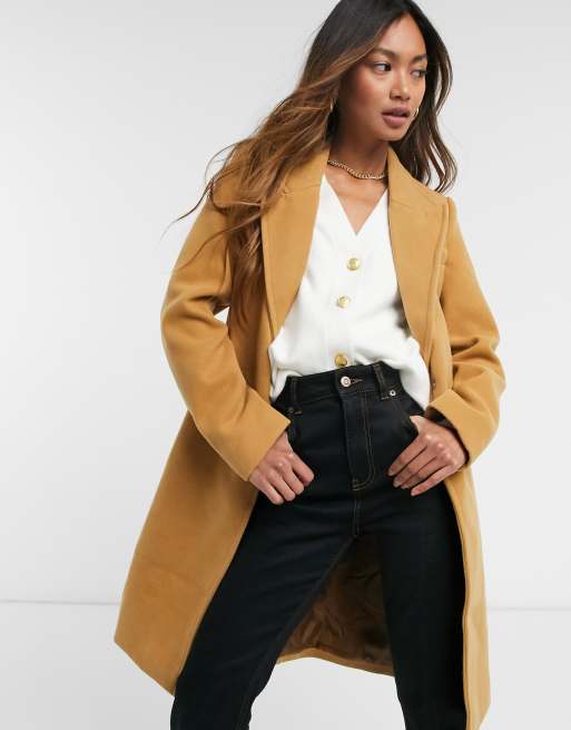 Vero Moda tailored wrap coat camel ASOS