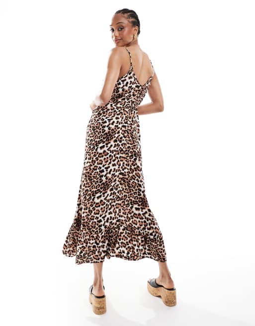 Vero Moda Tall - Ankellang cami-kjole med leopardprint, 2 af 4