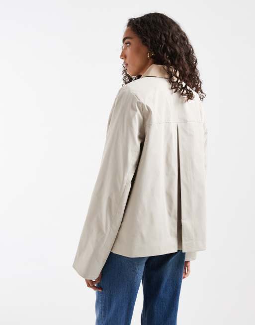 Vero Moda Tall Barnjacke mit kontrastierendem Kragendetail in Oatmeal, 4 von 4