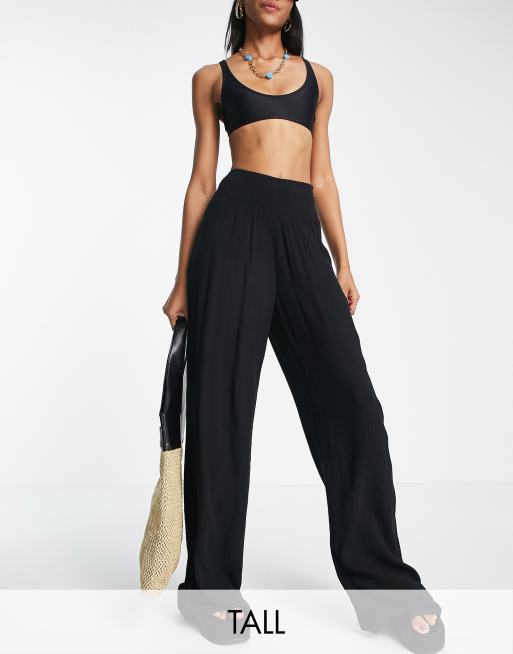 Vero Moda Tall beach pants in black | ASOS