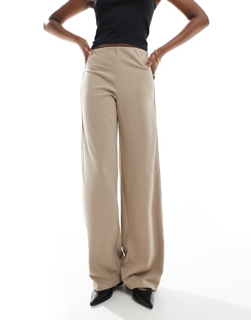 Vero Moda Tall – Beige, lediga byxor med resårmidja och sidorand, 5 av 5