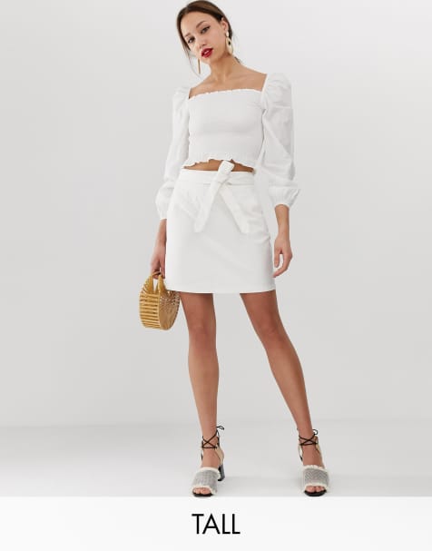 Vero Moda Tall belted denim mini skirt