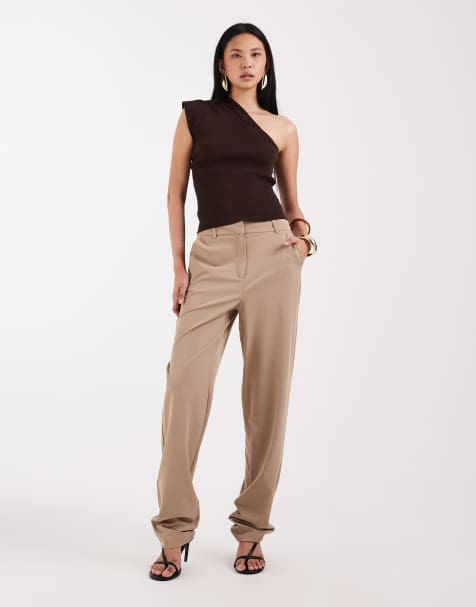 Vero Moda Tall straight leg tailored trouser co-ord in beige