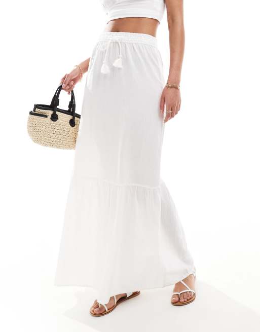 Vero Moda Tall – Biała spódnica maxi w stylu boho, 5 z 5