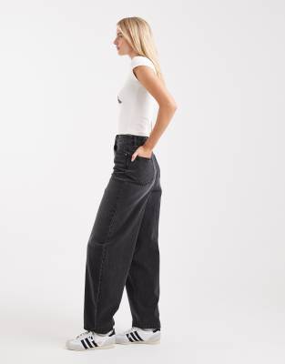 Vero Moda Tall Billie High Rise Barrel Leg Jeans In Black
