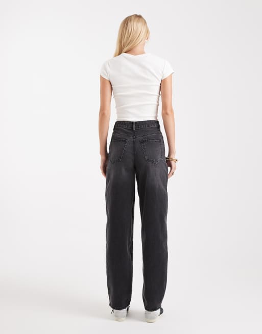 Vero Moda Tall Billie high rise barrel leg jeans in black wash, 3 of 5