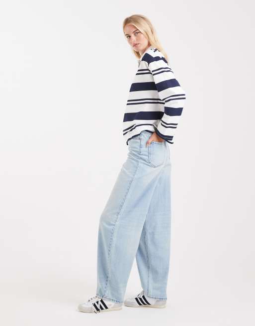 Vero Moda Tall Billie high rise barrel leg jeans in light blue