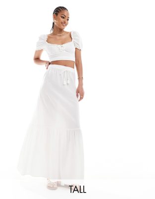 boho maxi skirt in white