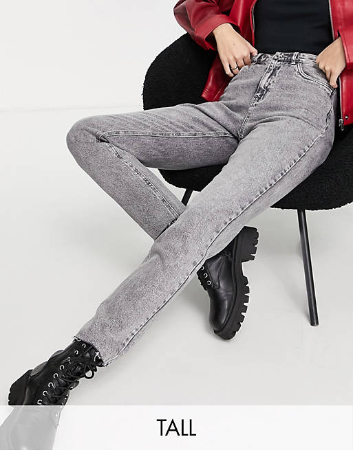 Vero Moda Tall - Brenda - Jeans met rechte pijpen in grijs denim met wassing