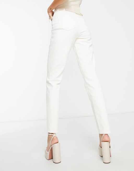 Vero Moda Tall Brenda straight leg jeans in cream, 2 of 4