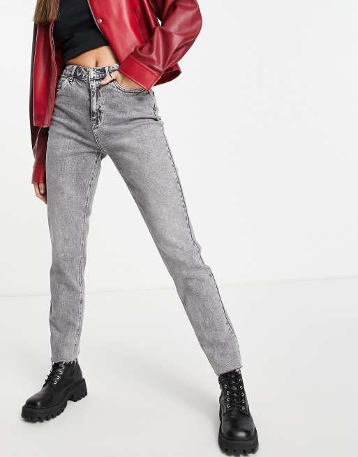 Vero Moda Tall Brenda straight leg jeans in washed gray denim ASOS