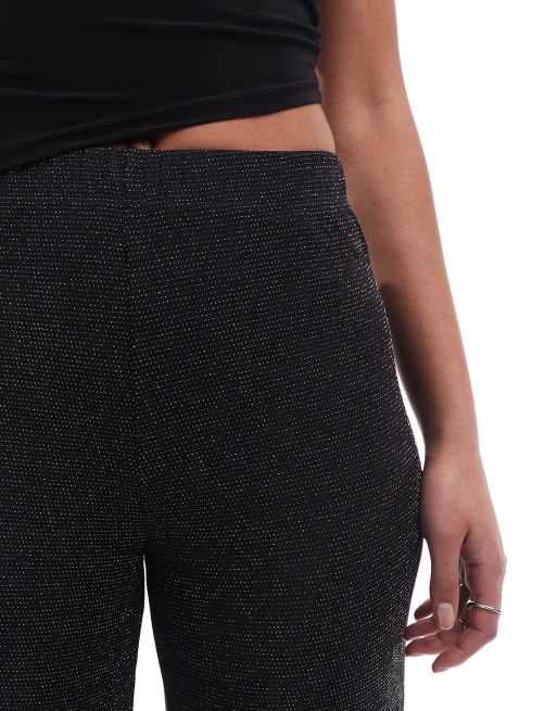 Vero Moda Tall - Broek met wijde pijpen in zwarte glitter, 5 van 5
