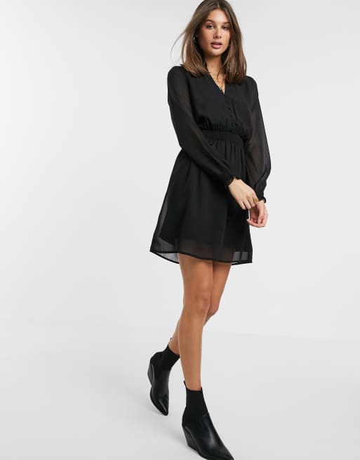 Black chiffon shop shift dress