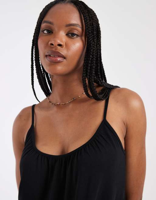 Vero Moda Tall chuck on cami maxi dress in black, 2 of 4