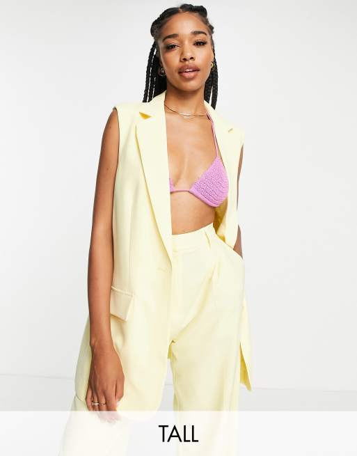 Vero Moda Tall - Citrongul skræddersyet vest