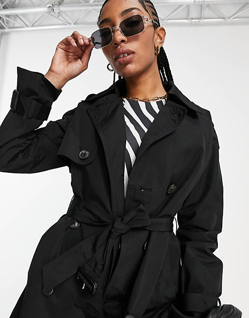  Vero Moda Tall classic trench coat in black 