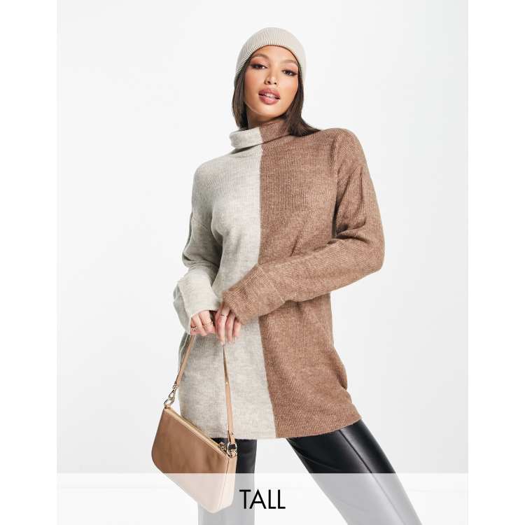 Vero Moda Tall color block knitted sweater in neutrals ASOS