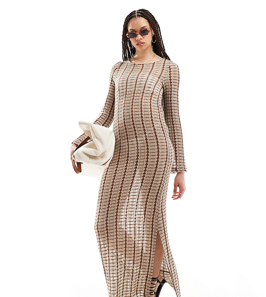 Vero Moda Tall crochet beach maxi dress in neutral