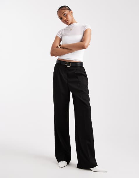 Vero Moda Tall dad fit tailored trouser in black