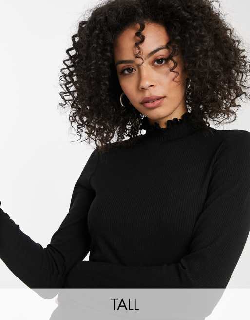 Vero Moda Tall – Czarny top z półgolfem