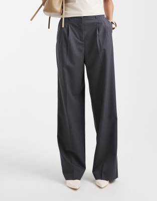 Vero Moda Tall Dad Fit Tailored Pants In Gray