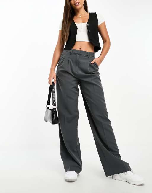 Vero Moda Tall dad wide leg pants in gray