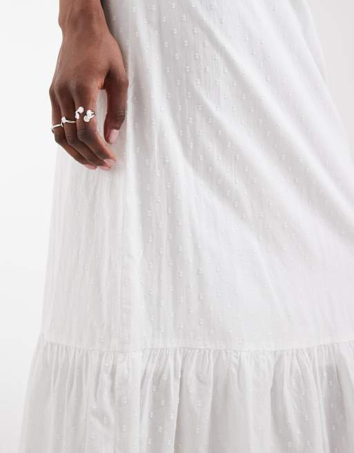 Vero Moda Tall dobby texture boho maxi skirt in white, 3 of 5