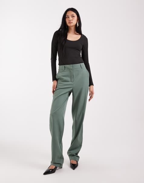 Vero Moda Tall - Elegante broek met rechte pijpen in groen, deel van co-ord set - view 1