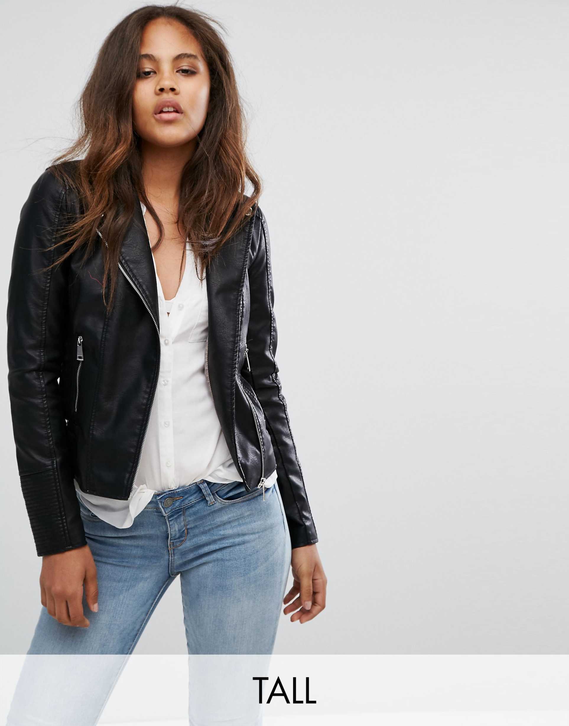 Vero moda. Асимметричная куртка из искусственной кожи. Байкерская куртка дутая из фильма хакеры.