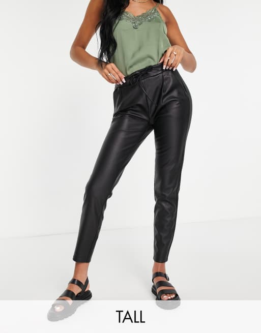 ヴェロモーダ Vero Moda Petite leather look flared trousers in