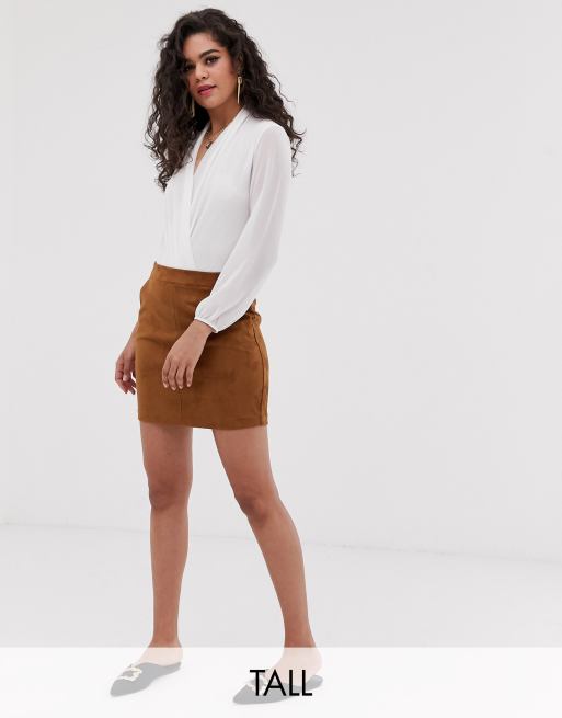 Faux suede a shop line skirt outfit