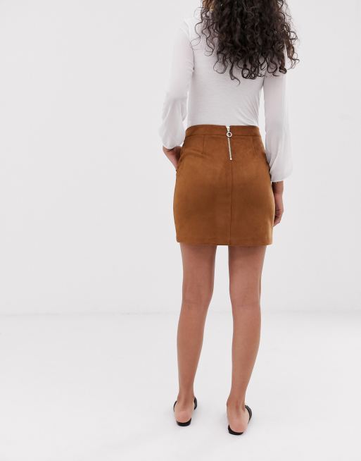 Faux suede a outlet line skirt