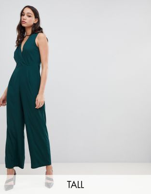 faux wrap jumpsuit