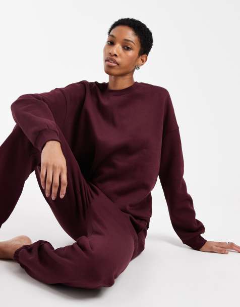 Vero Moda Tall - Felpa oversize bordeaux in coordinato - view 1