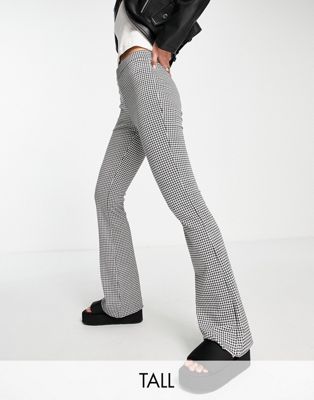 Vero Moda Tall flared trousers in black gingham