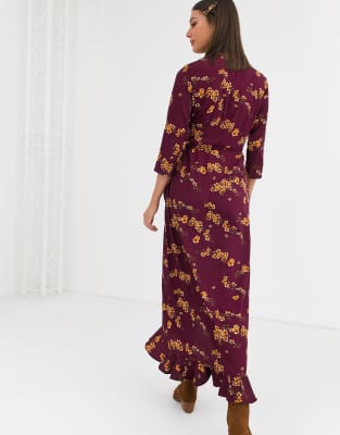 vero moda ruffle wrap dress