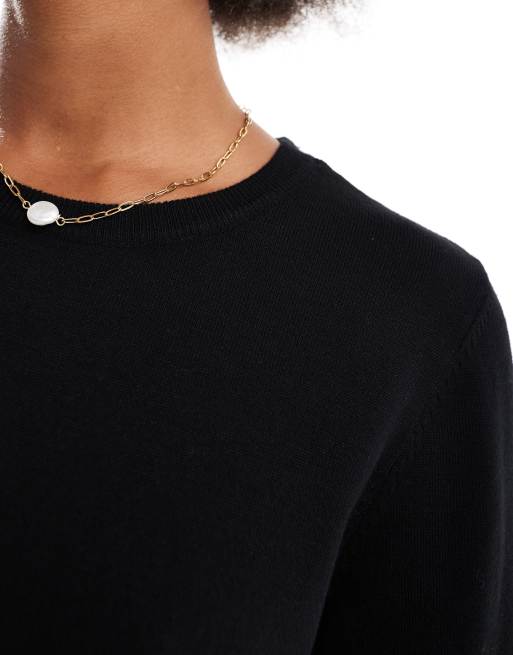 Vero Moda - Tall - Gebreide trui met ronde hals in zwart, 2 van 4