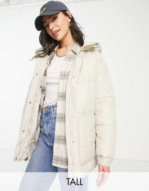 Vero Moda Tall - Giacca imbottita con cappuccio color crema